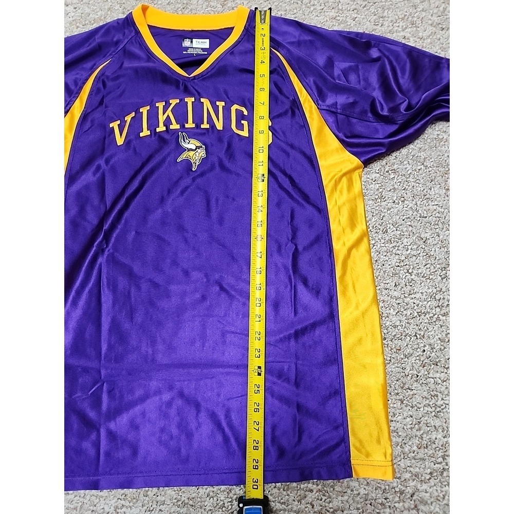 Minnesota Viking Jersey Unisex L NFL Team Apparel Purple Jersey Dazzle Knit 2008 - Picture 7 of 10